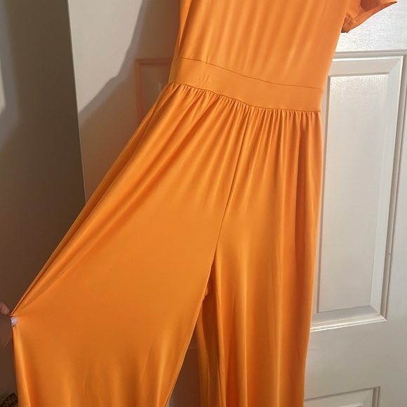 Wide Leg Orange Jumpsuit! Never Worn - Picture 2 of 4